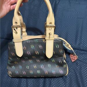Dooney & Bourke Black Mini Bag with Multicolor Logo